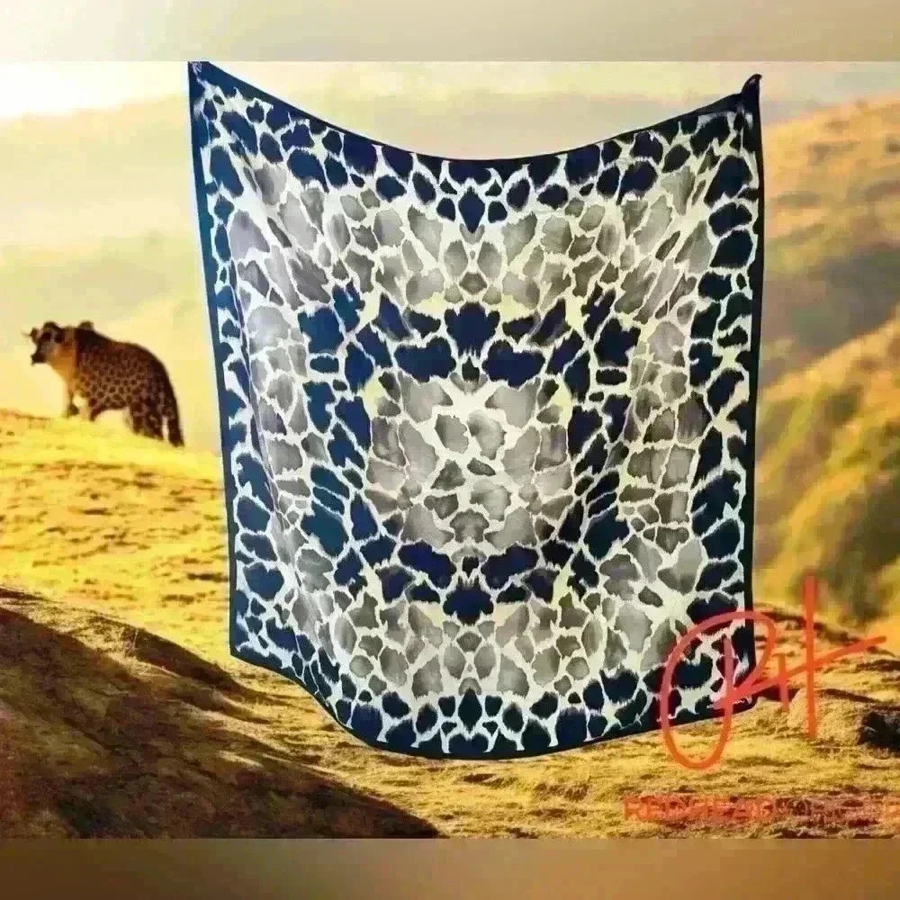 100% silk Adrienne Landau vintage animal print scarf